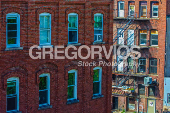 Brick Building with Metal Stairs