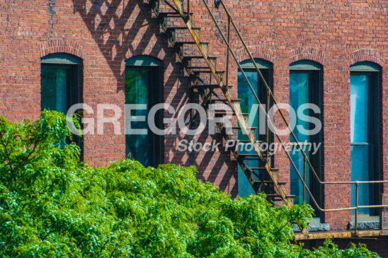 Stair way on back of building