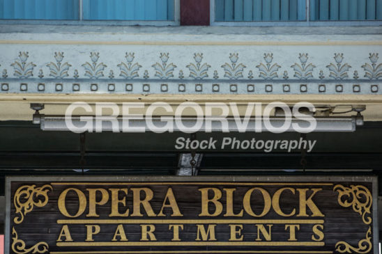 Detail of a building on Opera Block